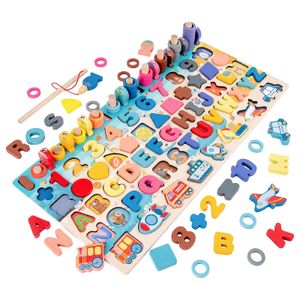 Montessori jouets en bois enfants occupé conseil animaux mathématiques numéros de pêche correspondant forme numérique éducatif pour enfants cadeaux 240104