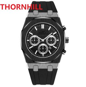 Montre de luxe calendrier mode affaires hommes montre-bracelet mouvement à Quartz mâle horloge montre avec ceinture en caoutchouc silicone