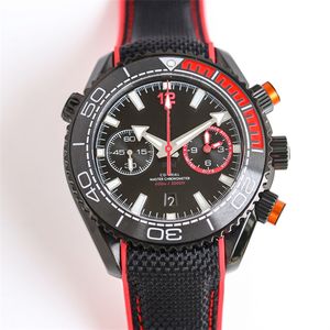 Montre de Luxe Luxury Watch 45,5 mm 9900 Chronograaf Mechanische beweging Keramische ring Steel Designer Horingen Heren horloges Polshorloges waterdicht