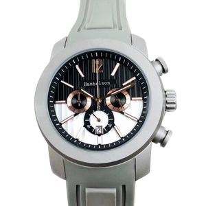 Montre de luxe herenhorloge Quartz uurwerk Titanium staal Sport grijze rubberen band relojes lujo para hombre Tweekleurige wijzerplaat Chronograaf Horloges