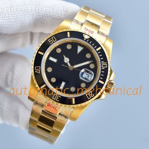 Montre De Luxe herenhorloge V5 40 mm zwarte wijzerplaat keramische bezel 18k goud automatische horloges saffierglas Ref.116613 Azië beweging polshorloge herenpolshorloge