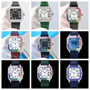 Montre de luxe herenhorloges 40 mm 8215 Automatisch mechanisch uurwerk kleurrijke babysbreath diamanten horloge Relojes Horloges