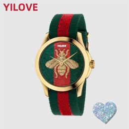 Montre De Luxe Bracelet En Nylon Quartz Mode Montre Unisexe 40mm Abeille Tigre Serpent Forme Mission Designer Horloge En Acier Inoxydable332f