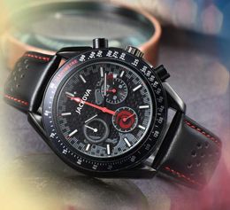 Montre de Luxe Quartz Fashion Mens Stopwatch Watches Auto Date Tous les sous-cadrans fonctionnalités en cuir Orologio Di Lusso