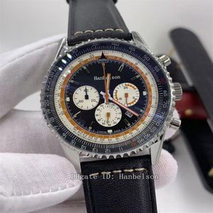 Montre de luxe quartz uurwerk herenhorloge tweekleurige wijzerplaat roestvrijstalen lederen band relojes lujo para hombre chronograaf Watche198C