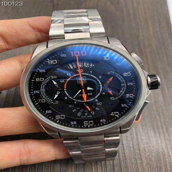 montre de luxe montre hommes chronographe montres à quartz classique en acier inoxydable 5 ATM étanche super lumineux Japon VK mouvement257G