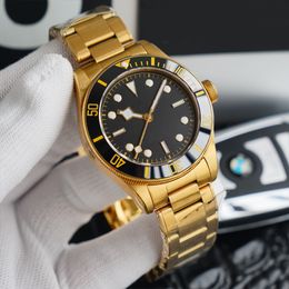 Montre de Luxe Watches Men's Watch Automatique mécanique 41 mm Boutelle pliante en acier inoxydable Céramique Rotary Golden Digne