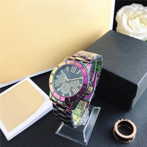 Montre Homme Mens Watches Tag Quartz Movement Volledige diamant Watch Women Purple polshorloges klok 236U