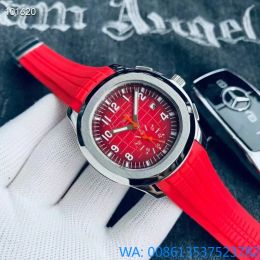 Montre Luxe Vier naalden heren automatische mechanische horloges roestvrij staal Siliconen band polshorloges Mineraal kristalglas luxe AAA horloge Nautilus montre