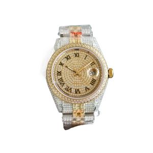 Montre de luxe moissanite montre vvs saphir en acier inoxydable 40mm montres de créateurs boucle pliante horloge calendrier montre-bracelet mécanique à la mode sb064 C4