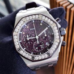 Montre Luxe Original Audemar Mens Moissanite Watch APS Cinturón de acero Offshore Movimiento Relojes de alta calidad Diseñador de lujo Diamond Diamond Watch Dhgate NUEVO