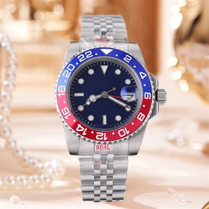 Montre Nens Fábrica de relojes de alta calidad 40 mm GMT BATMAN Cerámica luminiscente azul 2813 Movimiento Mecánico Reloj automático para hombre Reloj de lujo