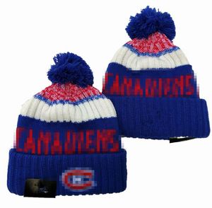 MONTREAL Muts CANADIENS Mutsen Noord-Amerikaanse hockeybal Team zijpatch Winterwol Sport gebreide muts Skull Caps