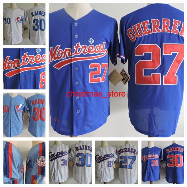 Expos de Montréal 1984 8 Maillot Gary Carter 45 Maillots Pedro Martinez Retro Vintage Men 27 Vladimir Guer