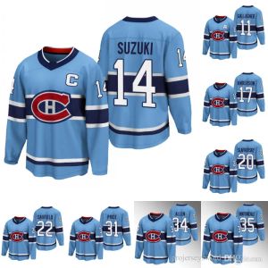 Montréal Nick Suzuki Canadiens 2022 Maillot rétro inversé Brendan Gallagher Josh Anderson Jur Slafkovsky Kaiden Guhle Cole Caufield Carey P