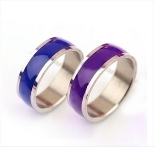 Mood Ring Moods Ring Persoonlijkheid Titanium stalen ringen veranderende kleur 100pcs / lot 17-21 Gemengde maten