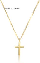 Collier de croix pour femmes de Moodear 14k collier en or plaque / sterling en argent sterling