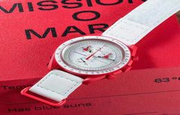 Moon AAA Designer Couple Watch Watch Fashion Nylon Strap New BioCeramic Quartz Chronograph Luxury Watch Montre de Luxe Master Watch Clean Factory4770698