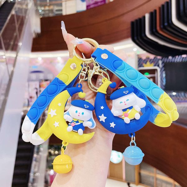 Carton Moon Big Dog Cartoon Little Doll Car Keychain Pendant Pendre Couple Sac Sac Sac Poll Poll Course