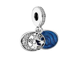 Luna azul cielo cuelga el encanto de plata de ley 925 joyería de mujer DIY para pulseras de brazalete Pandora collar que hace encantos con Origin9079289