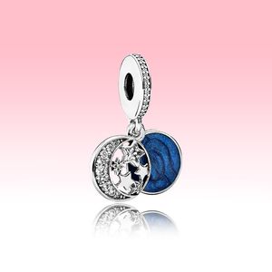 Moon Blue Sky Dangle Charm Bracelet DIY Making Collier Pendentif Accessoires pour Pandora 925 Sterling Silver Charms avec coffret d'origine