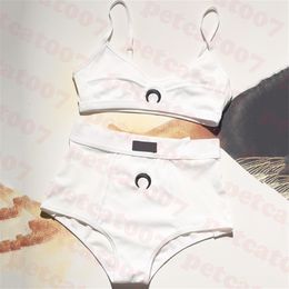 Maan Geborduurde Badpak Bikini Set Designer Dames Bh Slip Set Hoge Taille Dames Ondergoed Twee Colors340K