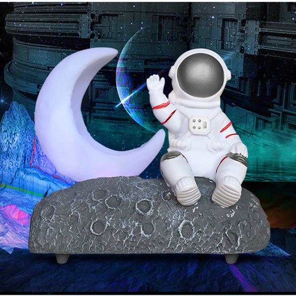 Luna luz astronauta brillante altavoz bluetooth regalo creativo regalos de cumpleaños ornamento audio Y-389 altavoces portátiles