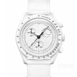 Moon Mens Watches Bioceramic Planet Watch Full Function Quarz Chronograph 42mm Luxury Designer horloges Hoge kwaliteit Limited Edition Master Watches