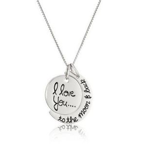 Maanketting Ik hou van je tot de maan en terug voor moeder en zus Familiehanger Valentijnsdag039s Dagcadeau20073713946084