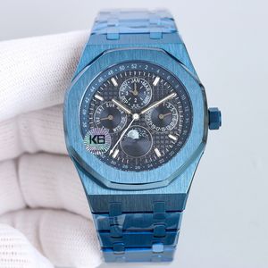 Montre de phase de lune automatique mécanique 5134 mouvement montres pour hommes 41mm tous les cadrans fonctionnant saphir étanche natation 904L montre de luxe en acier inoxydable