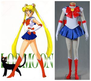 Moon Sailor Cosplay Usagi Tsukino Halloween -kostuum voor vrouwelijke meisjes