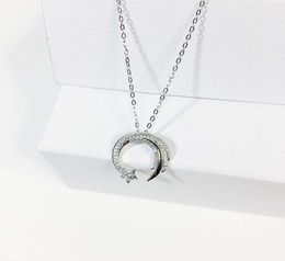 Moon Star 925 Sterling Sier Meteor Garden Slip Falling Microinlaid Clavicule Chain Temperament Female Collier SNE2951137819