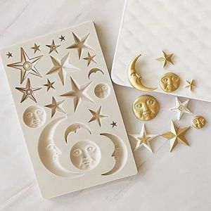 Luna estrellas sol silicona Fondant molde Chocolate caramelo Sugarcraft molde pastel decoración Diy pastelería Scone herramientas utensilios de cocina para hornear 220721