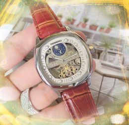 Moon Sun Automatique Montres Mécaniques 43MM Ceinture En Cuir Véritable Super Hommes Plongée Étanche De Luxe Populaire montres-bracelets nobles et élégantes cadeaux reloj de lujo