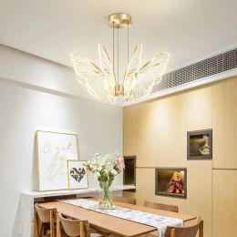 MoonRiver Lighting Led Butterfly Kroonluchters woonkamer eettafel hangende lamp moderne stijl hanglampje voor thuis