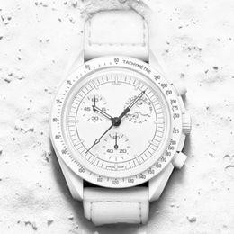 Moonswatch Bioceramic Planet Moon Watchs's Watchs's Full Function Quarz Chronograph Designer Watch Misser