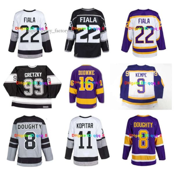 Moore Trevor Kevin Fiala Quinton Byfield Throwback Kings Hockey Jersey MARCEL DIONNE WAYNE GRETZKY Drew Doughty Anze Kopitar KELLY HRUDEY Ad 5769 7856