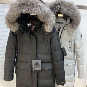 Mooses Knuckle Jacket Donsjack voor heren Hoge kwaliteit bont Dames Mooses White Fox Down Dames Wit en zwart bont White Duck Donsjack Heren Winterjassen 9761