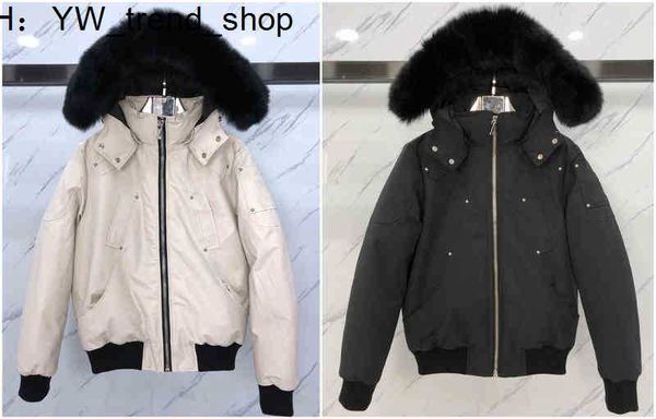 Mooses Knuckles Veste Parkas en Duvet pour Hommes Parka à Col en Fourrure Parka d'hiver imperméable Manteau de Canard Blanc Cape Mode Hommes et Femmes Couples Moose Version décontractée pour Garder au ChaudWYRF