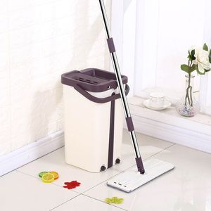 MOP KIT met Wringer Bucket Squeeze MOP en Emmer Hands-free Wringing Floor Cleaning MOP 210317