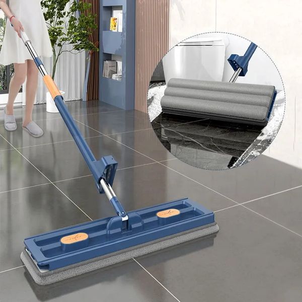 Vadrouilles 42 cm grande vadrouille plate sans lavage des mains microfibre sol presser humide sec absorbant pour le nettoyage de la maison sols carrelage outils 231013