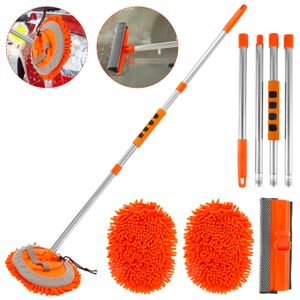 Mops 62in Car Wash Mop Mitt con mango largo 180 ° Rotating Car Wash Brush Mop con Chenille Reemplazo Desmontable Car Cleaning Mop 230712