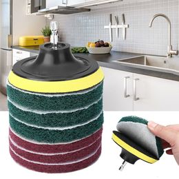 Mops 8 Stuks 4 Inch Elektrische Boor Borstel Scrub Pads Grout Boormachines Scrubber Schoonmaken Tub Cleaner Gereedschap Kit stoffige 230906