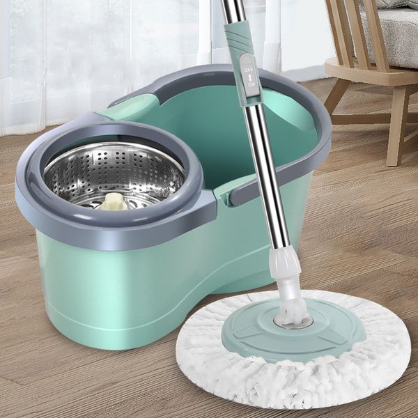 Vadrouilles automatique Spin Mop main libre nettoyage des sols en bois tampons en microfibre sol vadrouille avec seau Magic Mop 230726