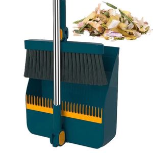 Mops Bezem Met Stoffer Combo Set Mini Reinigingsborstel En 180 Rotatie Lange Steel Dichte Haren Gereedschap 231216