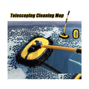 MOPS Auto -reinigingsborstel Details Verstelbare Wash Telesco Lange handgreep Mop Chenille Broom Accessoires Drop levering Home Garden House DHA6B