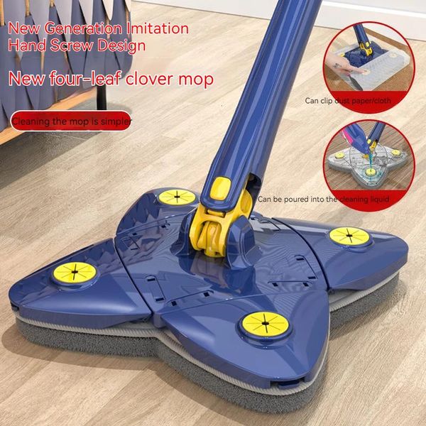 Mops Clover Twist Mop Selfwringing 360 Free Hand Wash Squeeze Xtype Glass Ceiling Stair Corner Home Clean Outil rétractable 231216