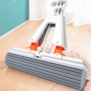 Mops Collodion Mop Foldable Water Free Hand Washing Squeeze Cotton Head Replace Home Tiles Wood Household Cleaning Wringer Mopping 230510