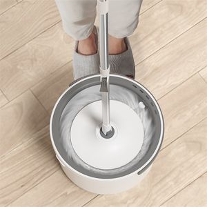 Mops vloer roterende dweil met ronde emmerreinigingsgereedschap Home Accessories Rag Squeeze Gadgets Sweeper Spin -producten om tegels te reinigen 230512