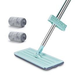 Mops Free Wash Squeeze Mop met 2 microfiber pads 360 graden spin MOP Easy Self Wringing Reinigingsvloer MOP 230311